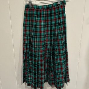 NWT Vintage Pendleton Plaid Green & Red Skirt